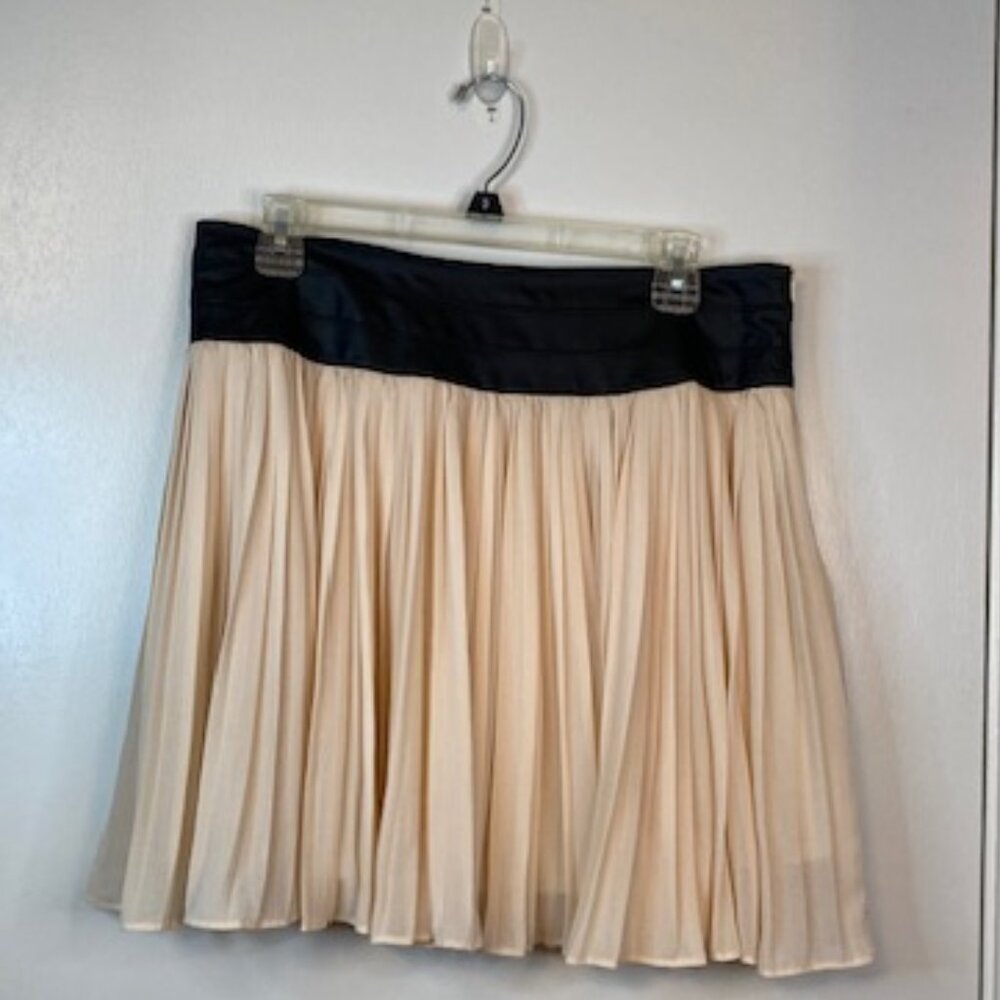 Blue Rain Blush pink and Black knee high skirt